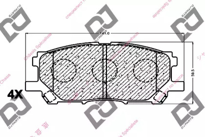 Комплект тормозных колодок DJ PARTS BP1074